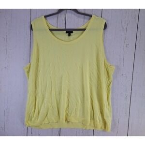 Talbots Size 3X Yellow Cotton Knit Sleeveless Womens Casual‎ Tank Top